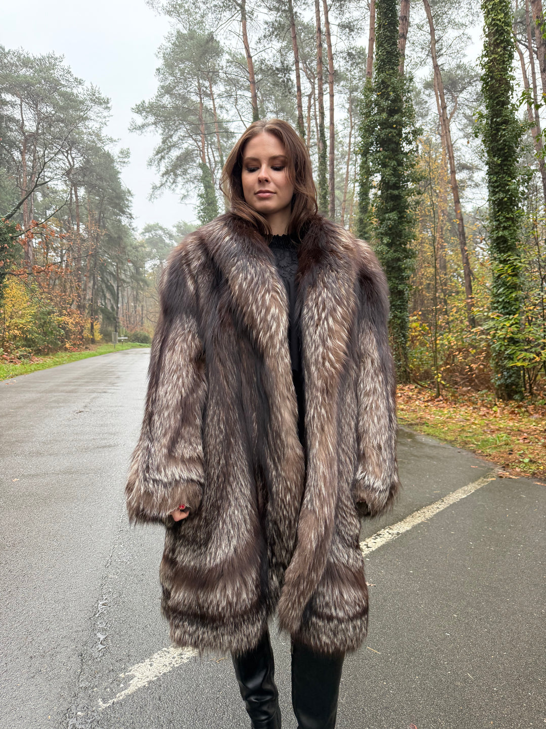 Reserved Silver fox coat