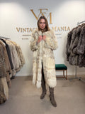 White Fox Fur Coat, Full Length, Pieced, Slim Medium