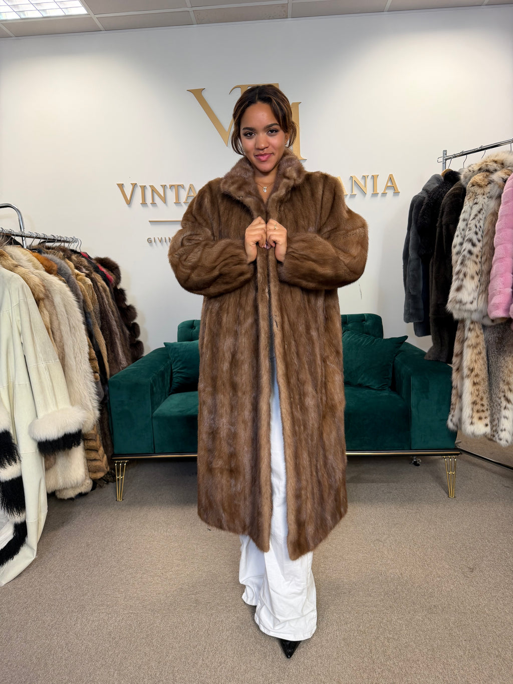 Pastel Mink Fur Coat, XL, SAGA