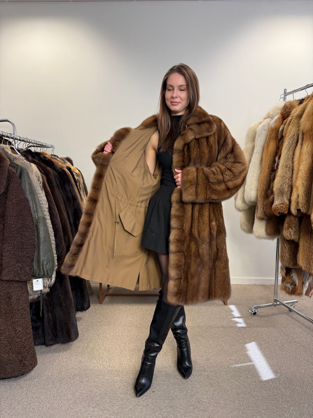 Sable fur coat Doublesided Medium size