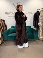 Dark Brown Mink Fur Coat, XL, Extra Full Length, Luxury