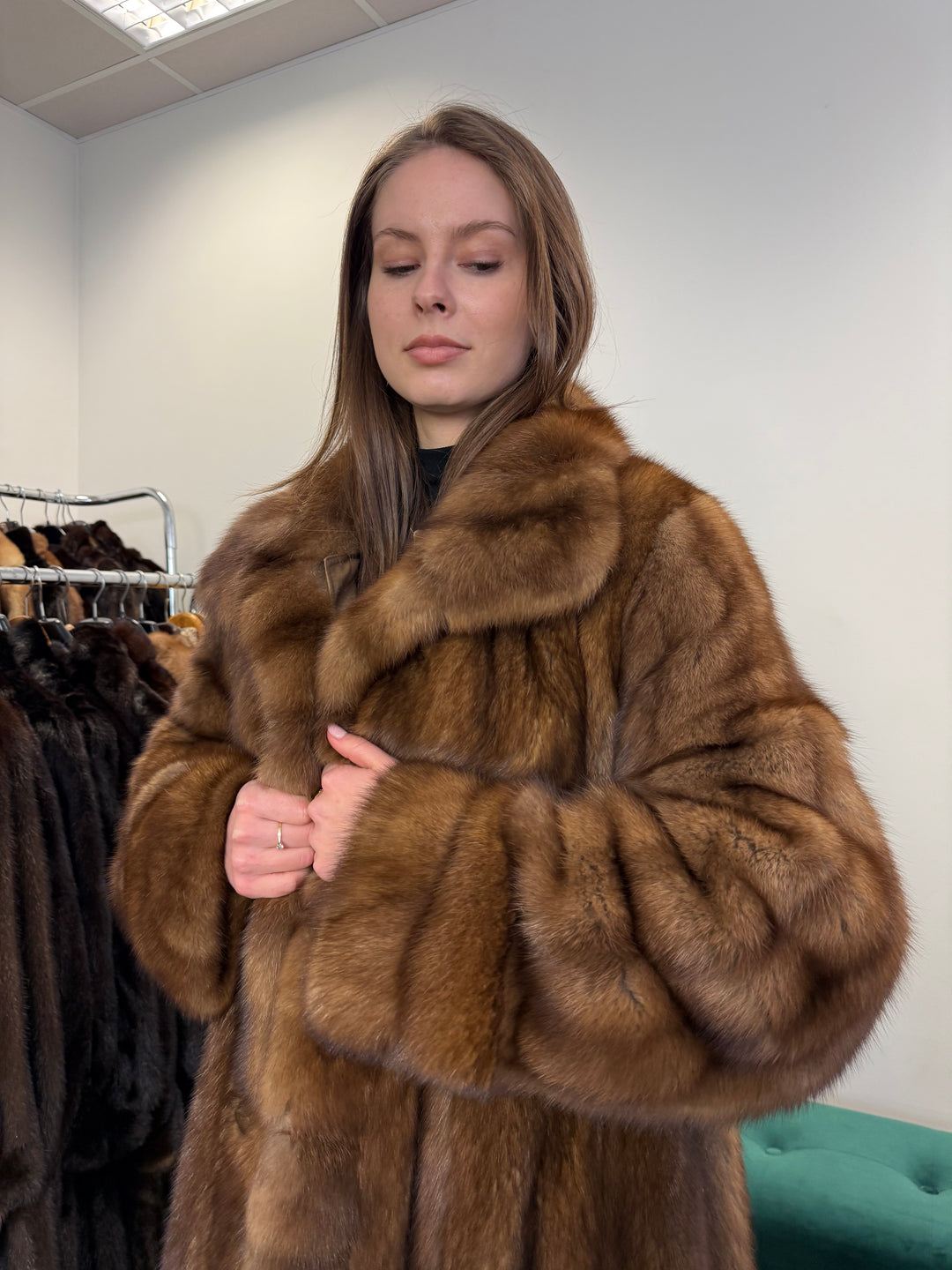 Sable fur coat Doublesided Medium size