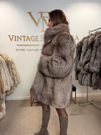 Crystal Fox Fur Jacket, Medium, Fluffy