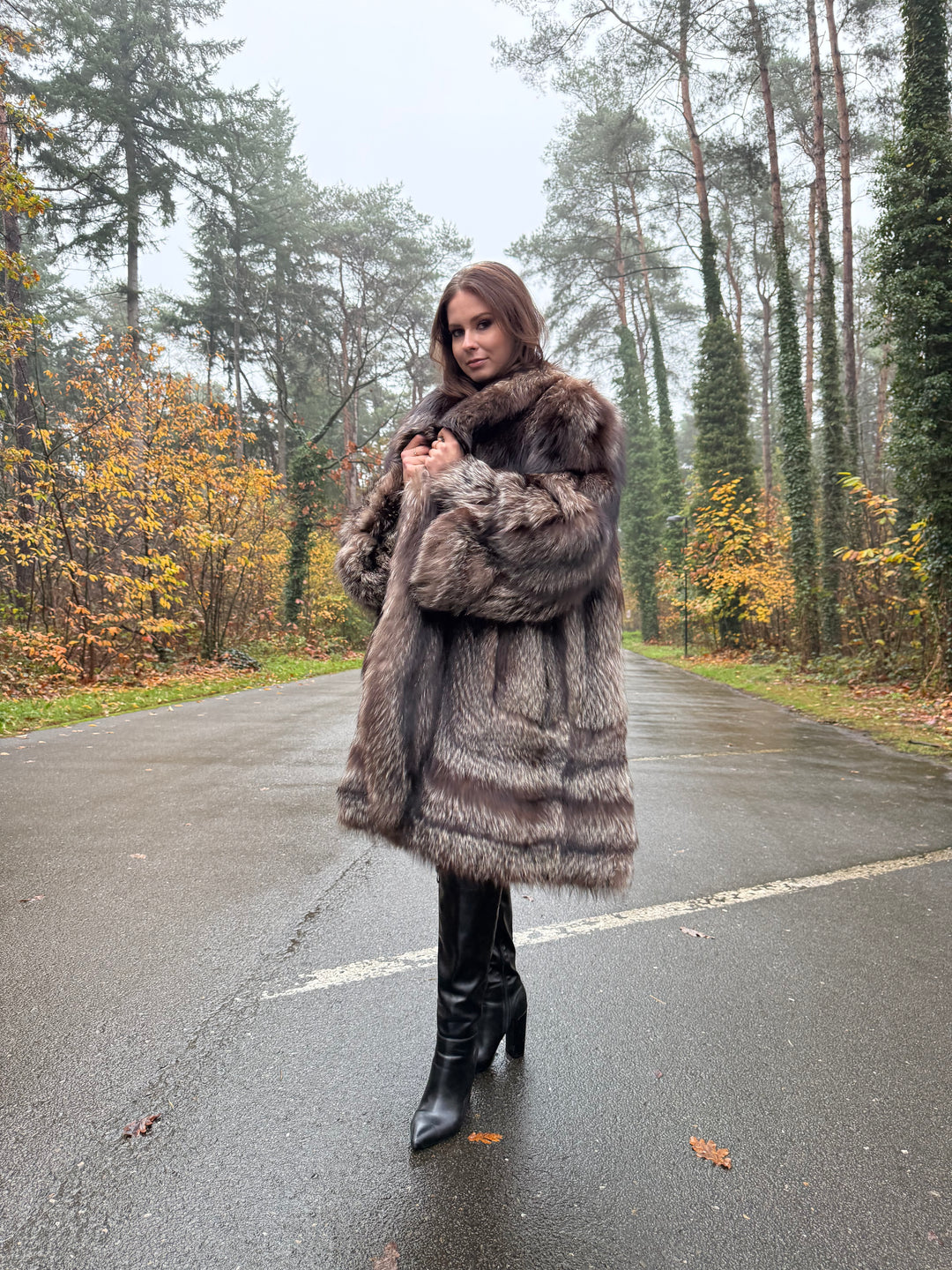 Reserved Silver fox coat