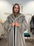 Grey Mink Fur Coat, Swinger, Full Length, Fits up to 5XL