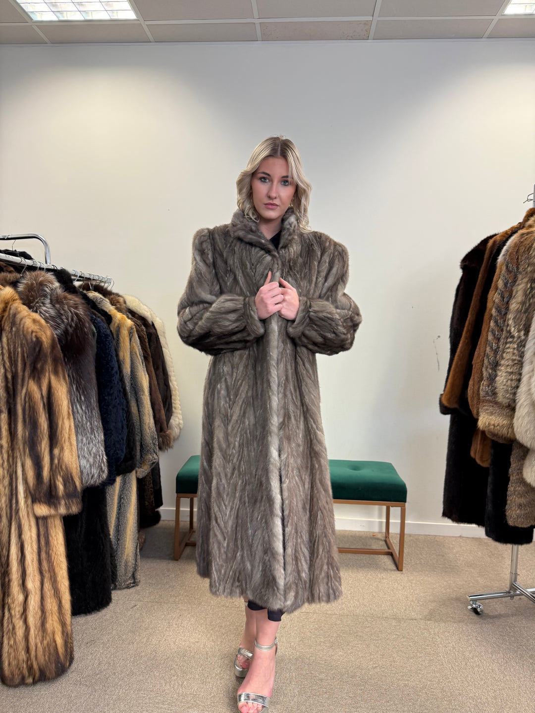 Grey Mink Coat Medium sizes