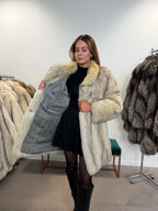 Fox Fur Coat, White Nordic, Size M