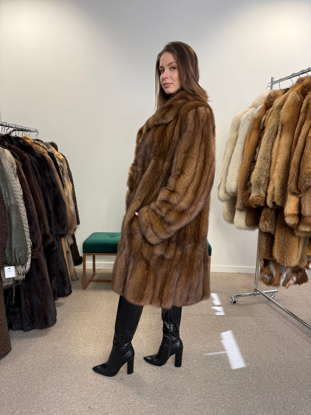Sable fur coat Doublesided Medium size