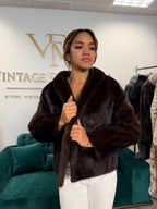 Dark Brown Mink Fur Jacket, Medium, Short