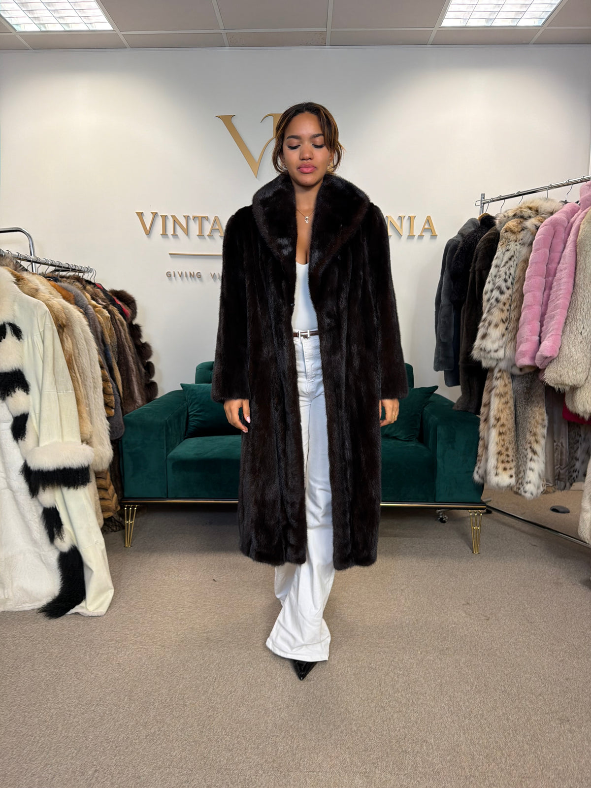 Thick Dark Brown Male Mink Fur Coat, XL, Extra Warm