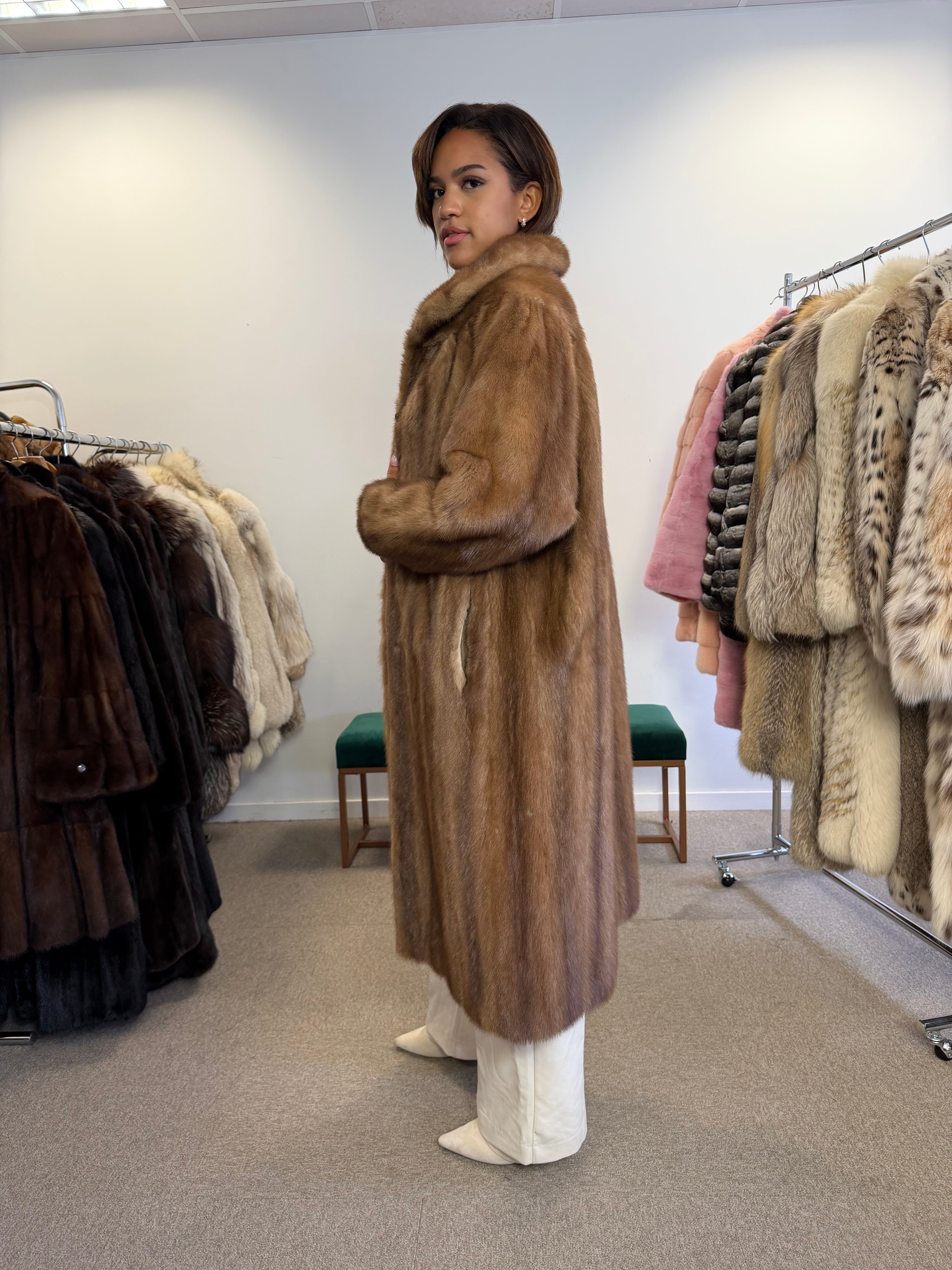 Mink Fur Coat, Pastel Swinger, Large