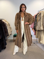 Mink Fur Coat, Pastel Snakeskin Swinger, Large size L