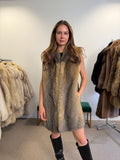 Grey Fox Fur Vest, Small, Fluffy