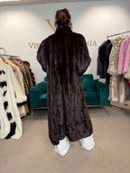 Dark Brown Mink Fur Coat, XL, Extra Full Length, Luxury