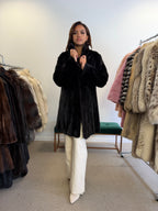 Mink Fur Jacket, Black, Medium