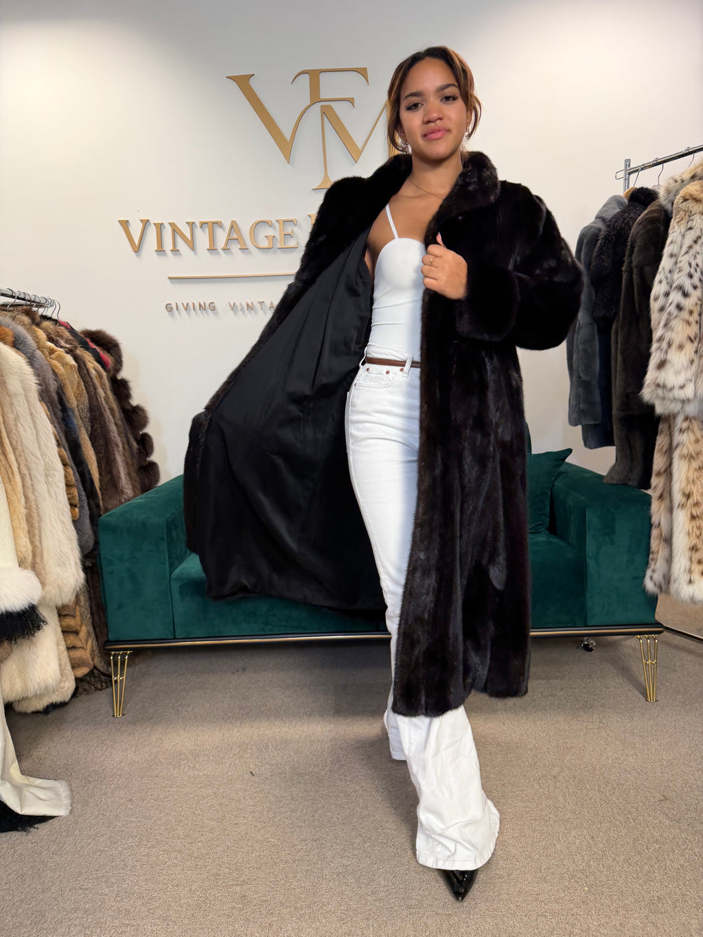 Dark Brown Mink Fur Coat, M/L, Frankfurt