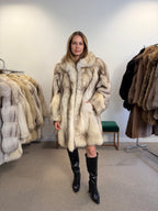 Fox Fur Coat, White Nordic, Oversized 3XL
