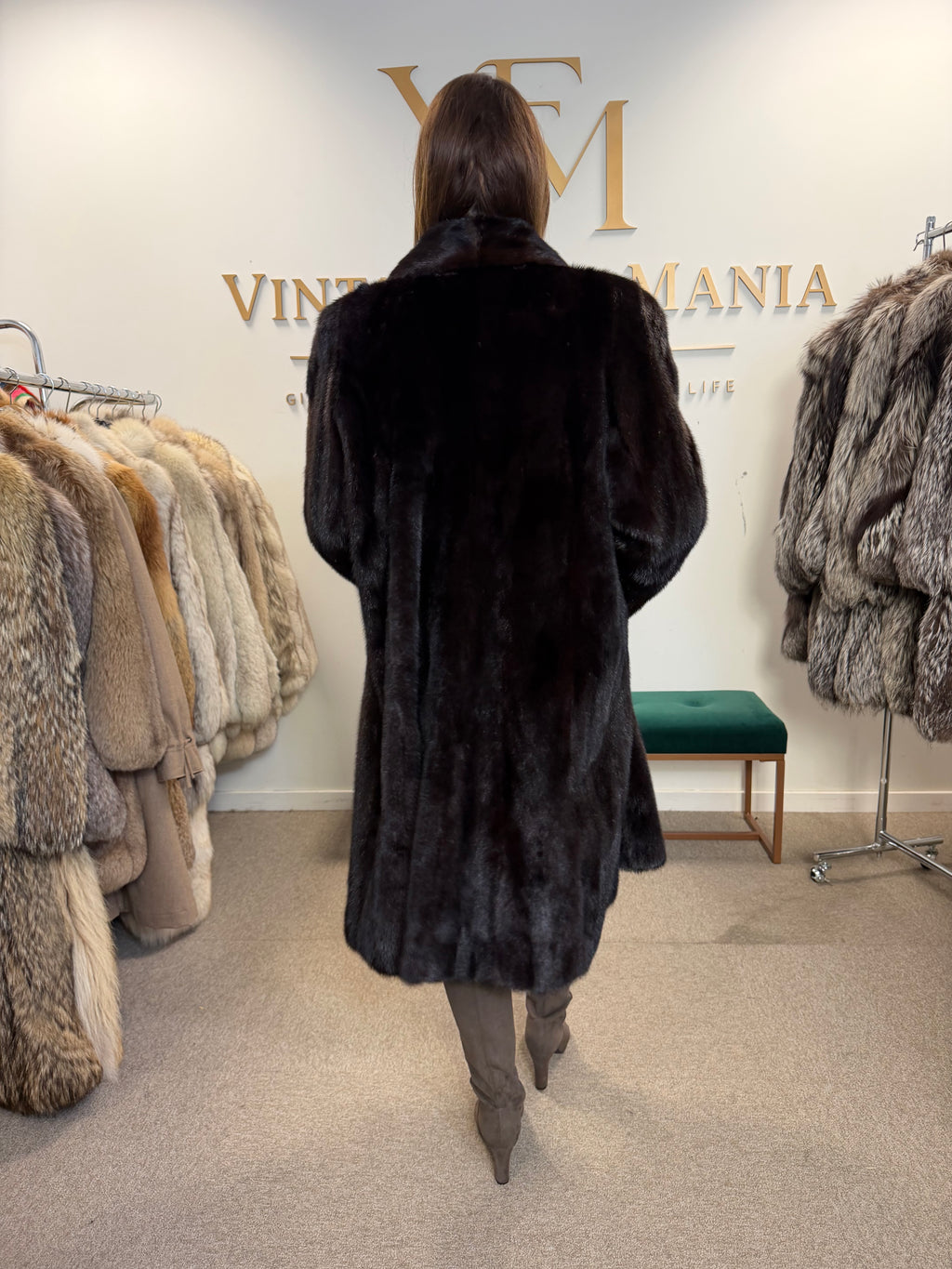 Brown Mink Fur Coat, Swinger, Milan, Fits up to 3XL