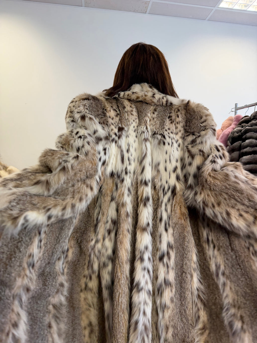 Lynx Fur Coat, Bobcat, XXL