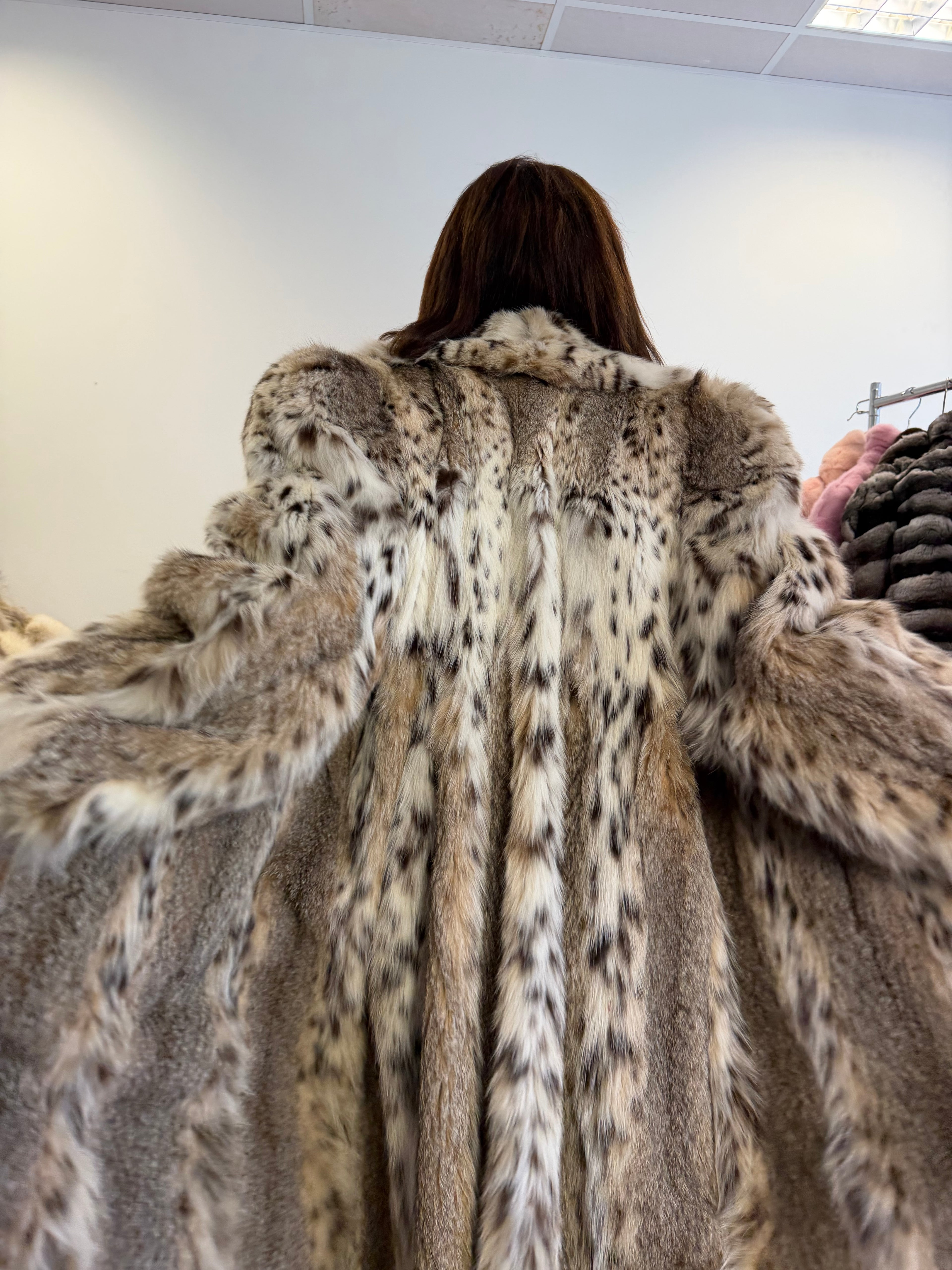 Lynx Fur Coat, Bobcat, XXL