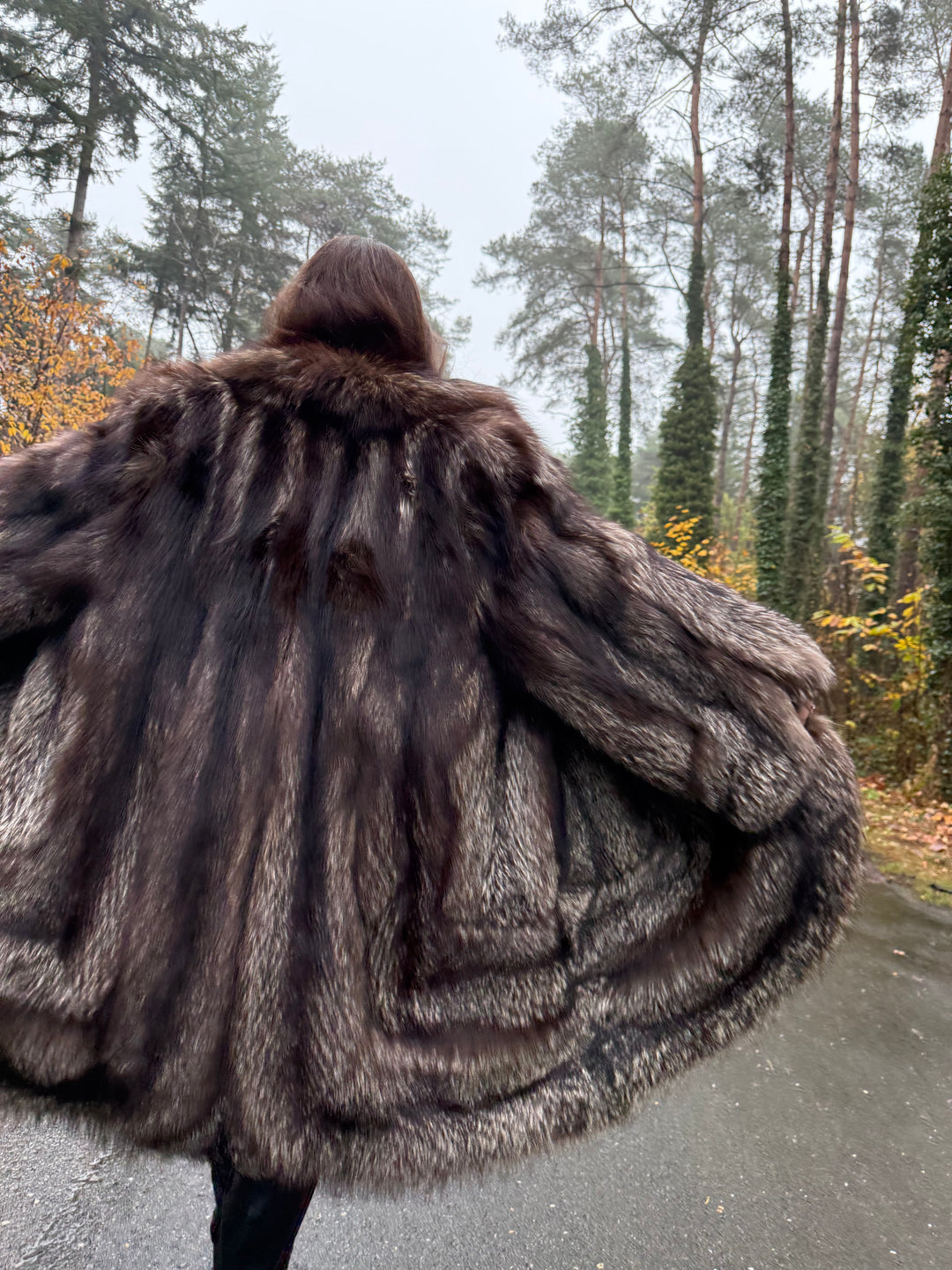 Reserved Silver fox coat