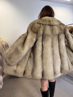 Fox Fur Coat, White Nordic, Size M