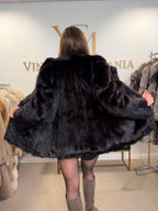 Dark Brown Mink Fur Jacket, Medium