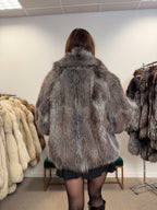 Opossum Fur Jacket, Hooded, Size M