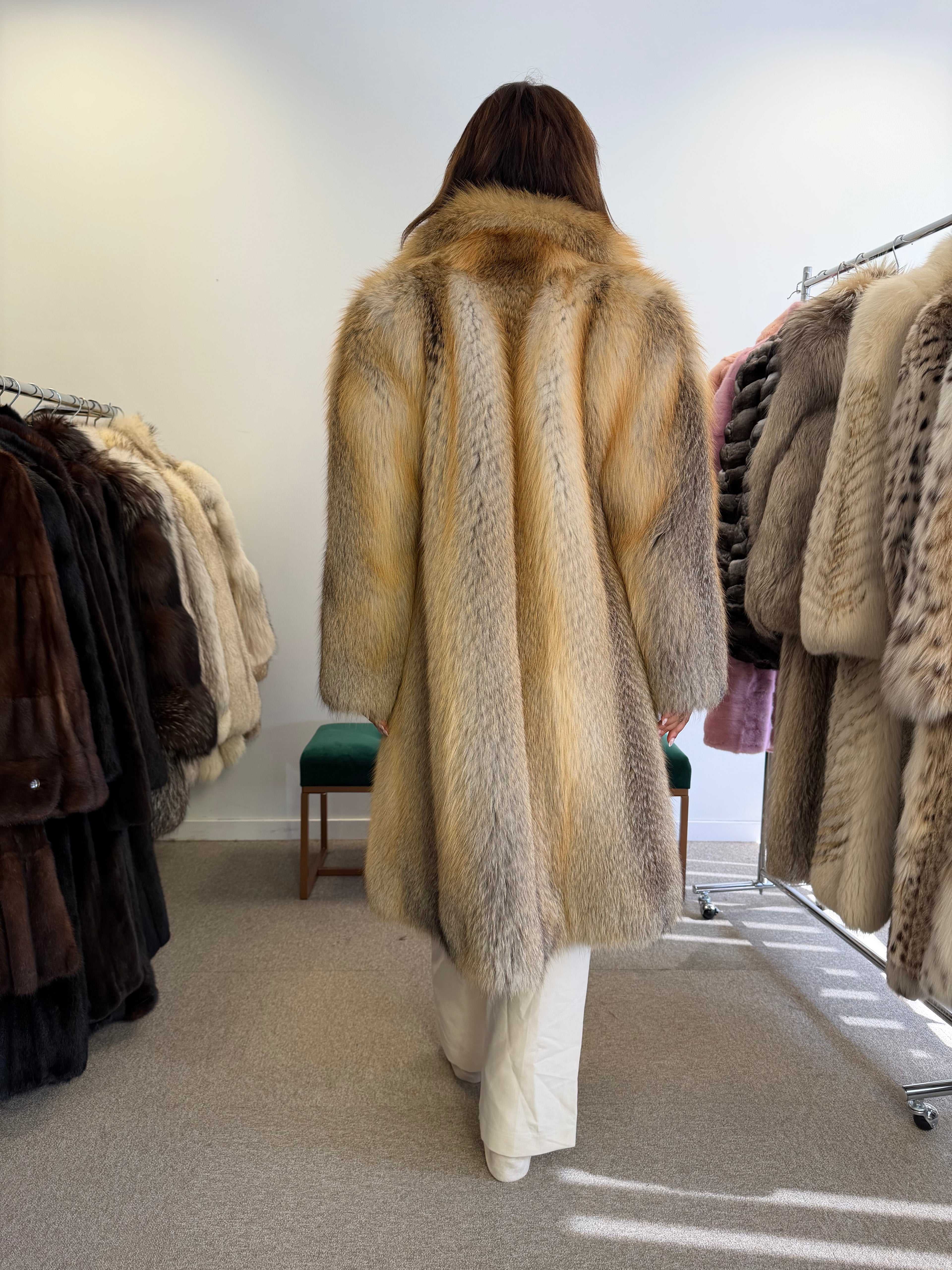 Golden Island Fox Fur Coat, SAGA FOX, luxury XXL