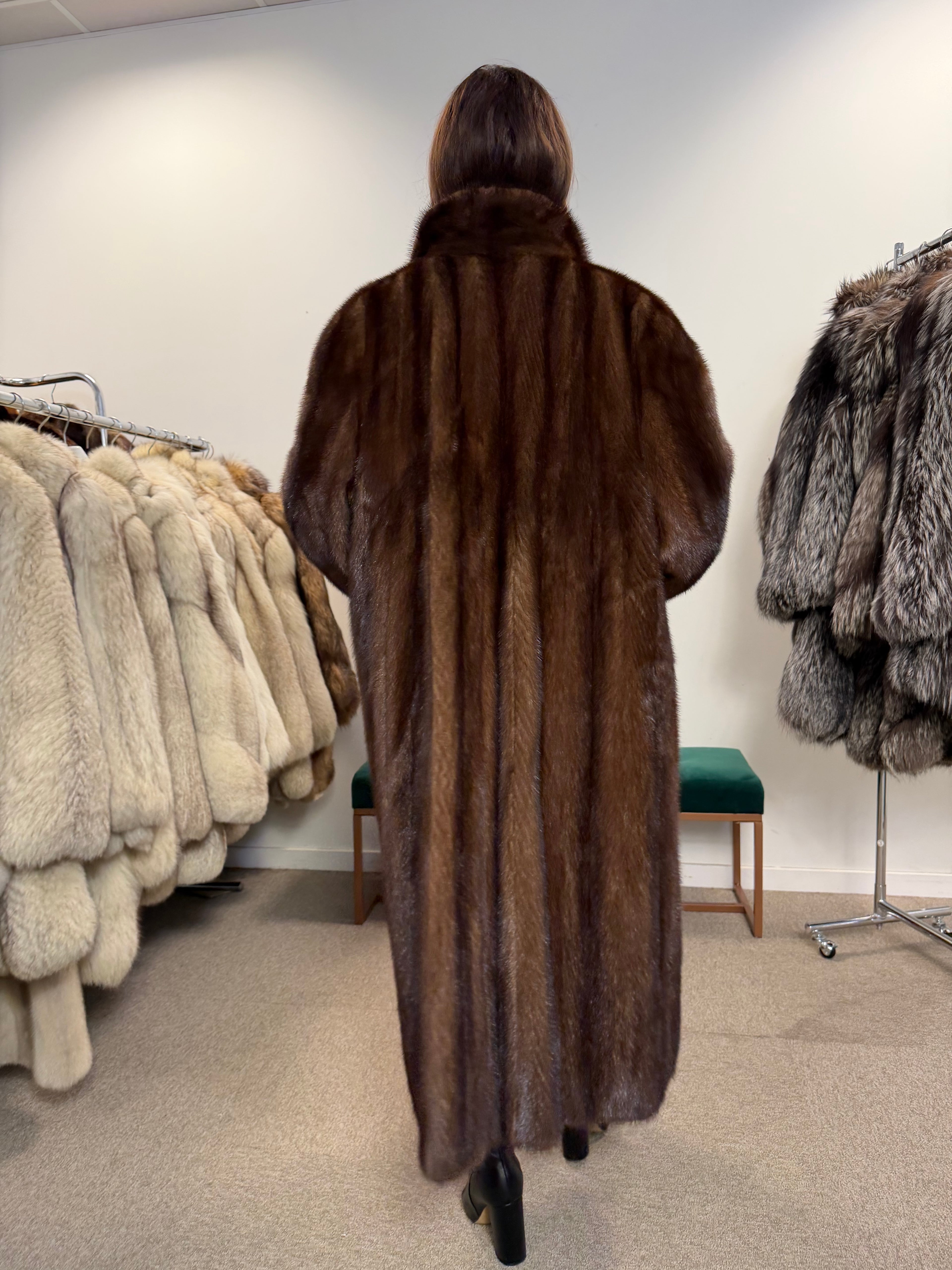 Mink Fur Coat, SAGA, Full Length, Size XXL