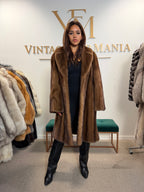 Pastel Brown Mink Fur Coat, Oversized, Fits up to 5XL, Rare