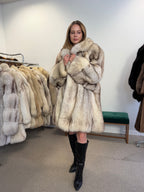 Fox Fur Coat, White Nordic, Oversized 3XL
