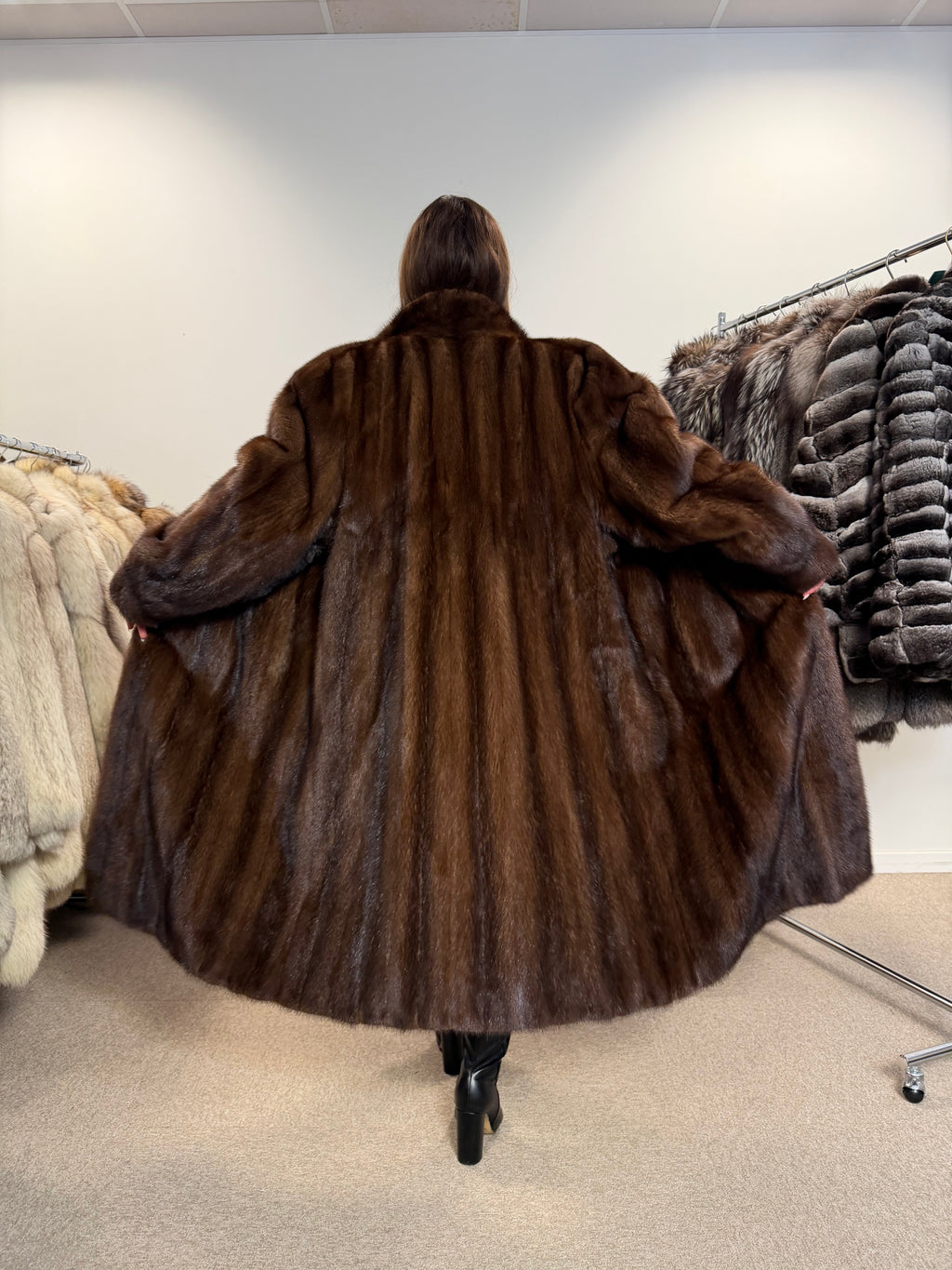 Mink Fur Coat, SAGA, Full Length, Size XXL