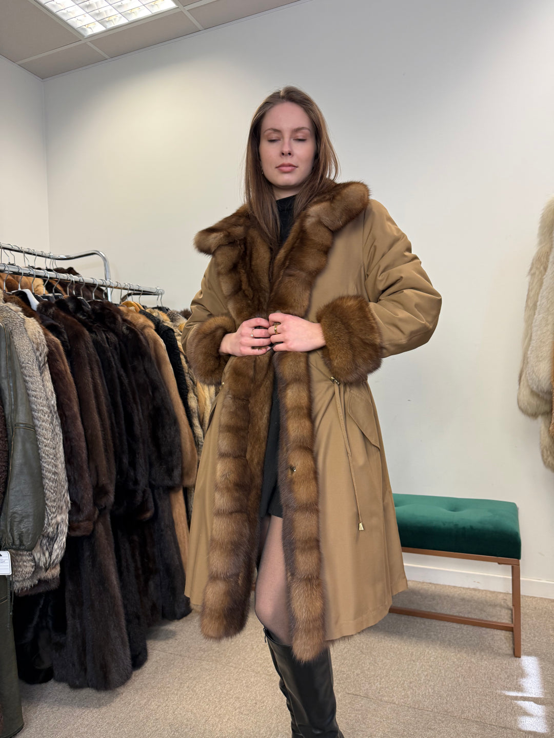 Sable fur coat Doublesided Medium size