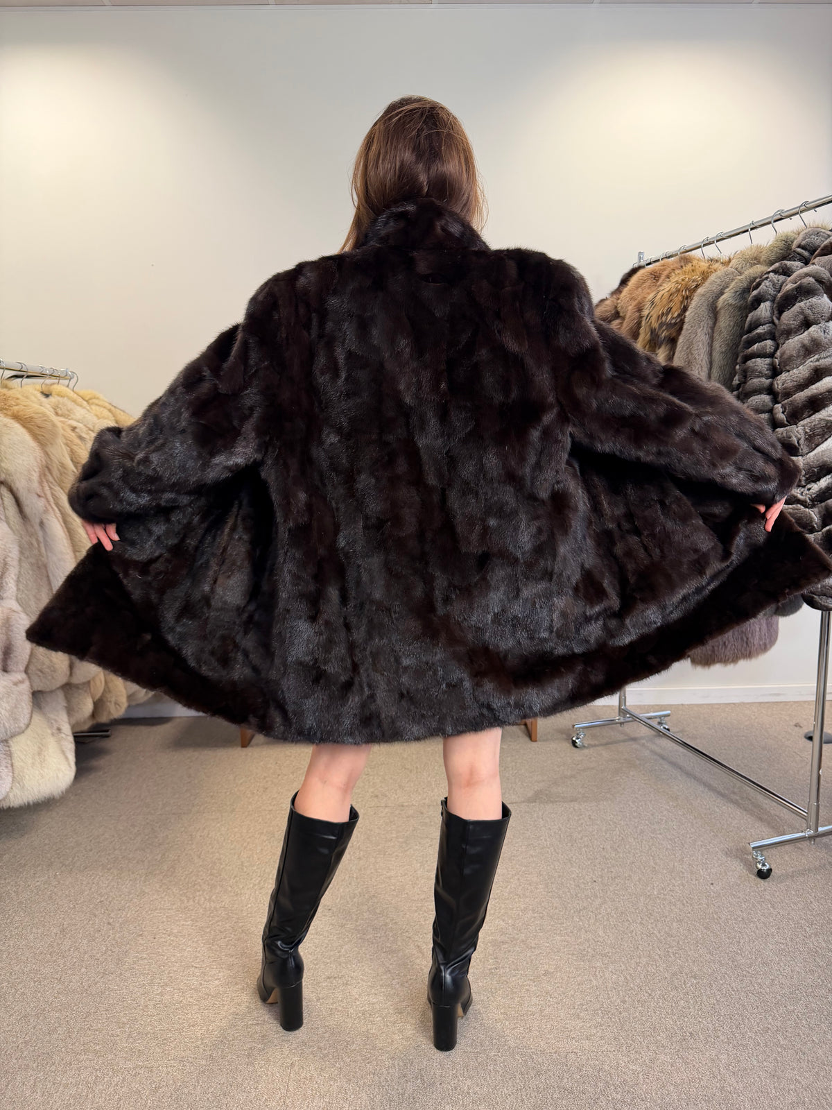 Brown Mink Fur Jacket, XL, Wagner Pelzhaus