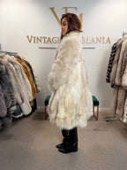 White Fox Fur Coat, Fluffy Swinger, Light