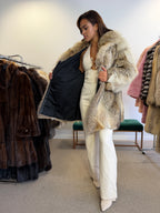 Coyote Fur Coat, Hip Length, Size XL