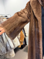 Pastel Brown Mink Fur Coat, Oversized, Fits up to 5XL, Rare