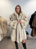 Fox Fur Coat, White Nordic, Oversized 3XL