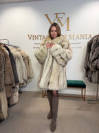 White Fox Fur Coat, 4XL, Swinger, Luxury