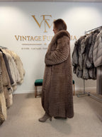Fluffy Brown Fox Fur Coat, Medium, Extra Full Length, trimmed fur