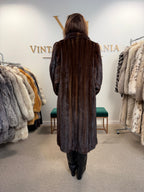 Brown Mink Fur Coat, XL, Single Button Front