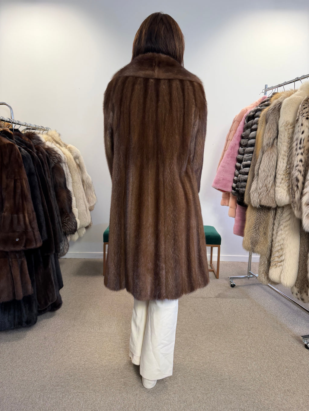 Pastel Mink Fur Coat, Medium
