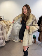 Fox Fur Coat, White Nordic, Size M