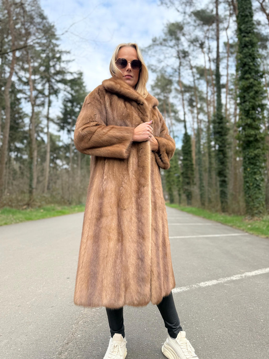 Long Pastel Mink Fur Coat, Small Size, High-Quality Fur, Brown Mink Coat, Thick Mink Fur, Perfect - Classic Vintage Style, Rare High Quality