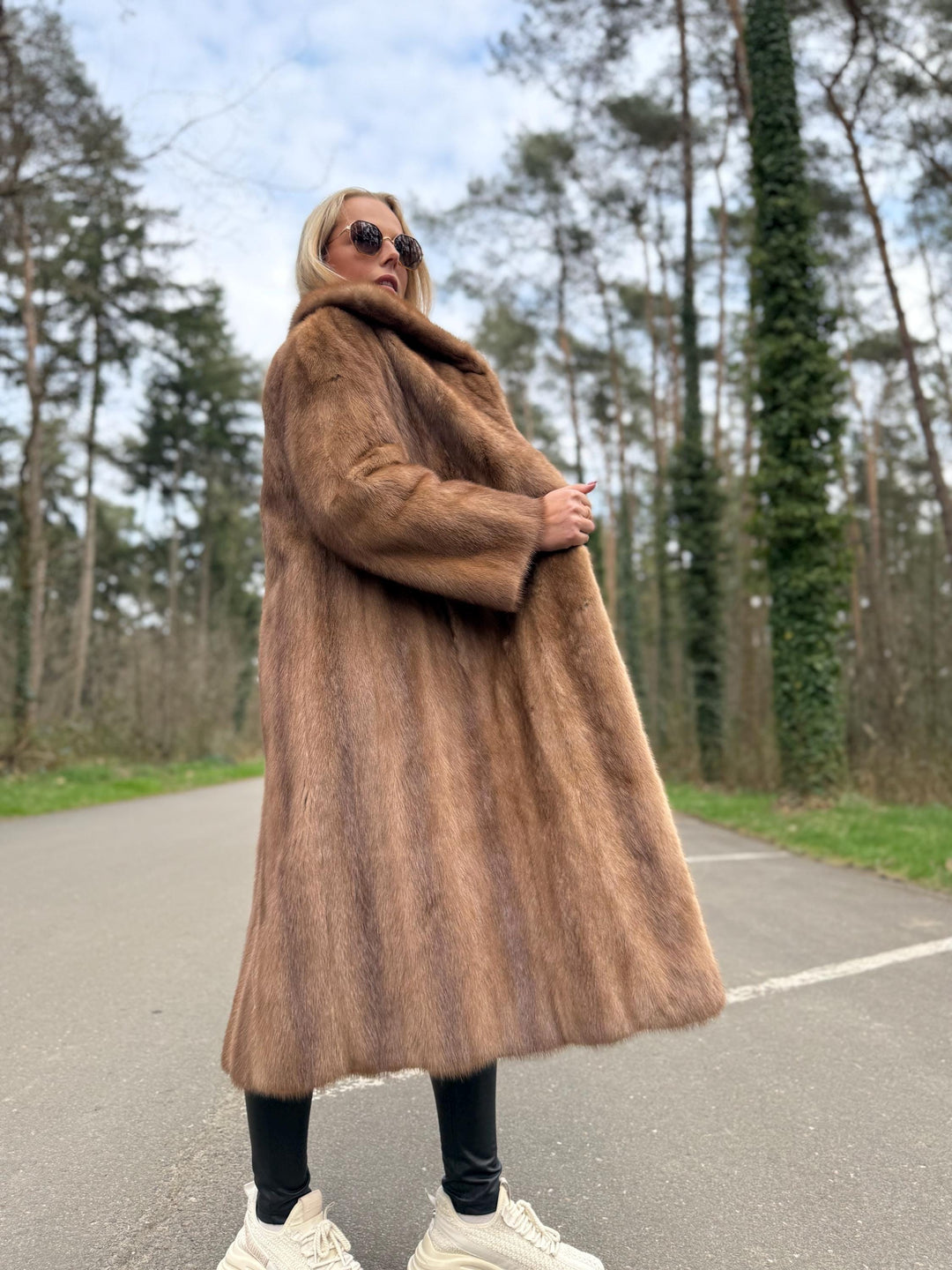 Long Pastel Mink Fur Coat, Small Size, High-Quality Fur, Brown Mink Coat, Thick Mink Fur, Perfect - Classic Vintage Style, Rare High Quality