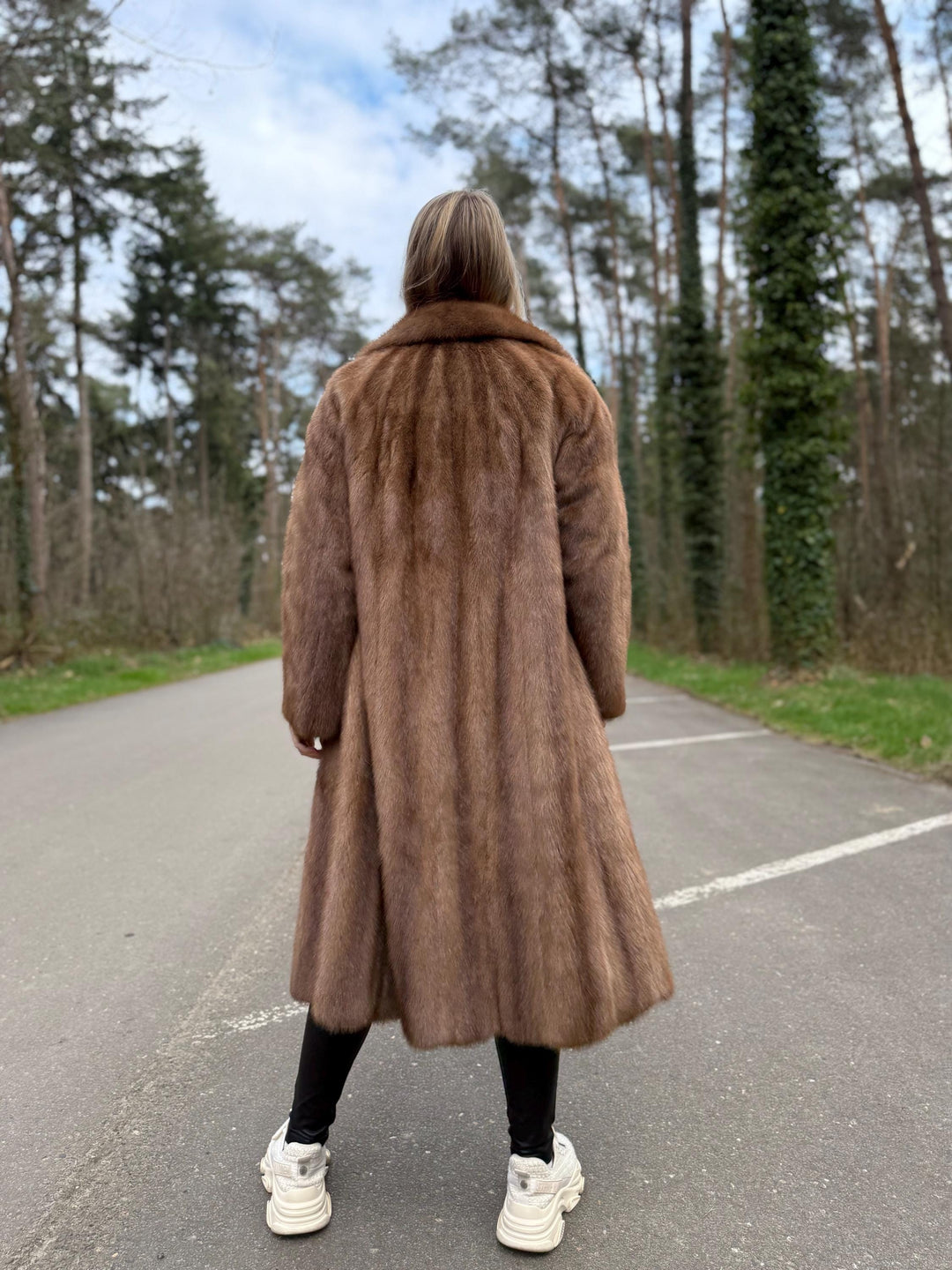 Long Pastel Mink Fur Coat, Small Size, High-Quality Fur, Brown Mink Coat, Thick Mink Fur, Perfect - Classic Vintage Style, Rare High Quality
