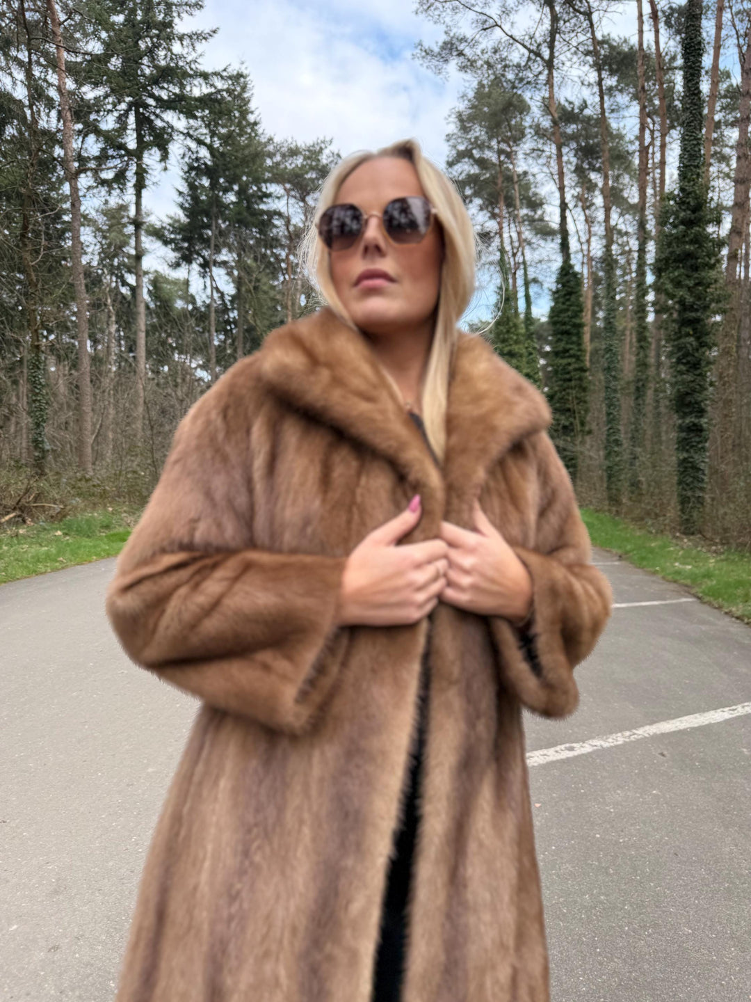 Long Pastel Mink Fur Coat, Small Size, High-Quality Fur, Brown Mink Coat, Thick Mink Fur, Perfect - Classic Vintage Style, Rare High Quality