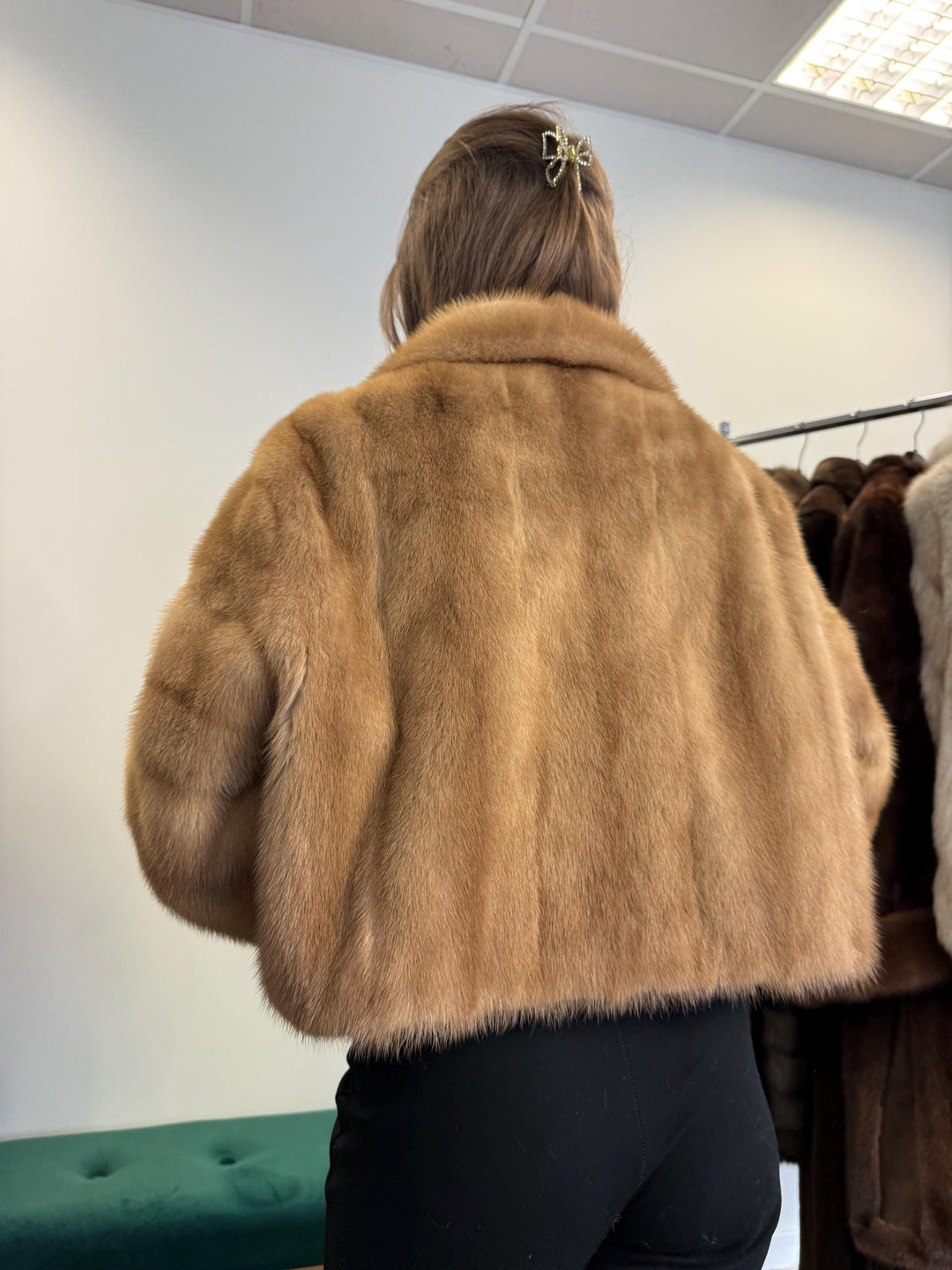 Short Mink Jacket, Medium Size, Cream Mink Jacket, Women's Fur Coat, Vintage Fur Coat, Real Fur Jacket, Real Mink Fur Jacket, Brown Mink Fur