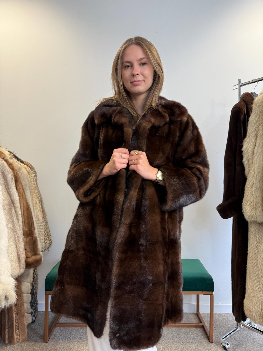 Natural Brown Mink Coat, XL Size, Real Fur Coat, Mink Coat, Brown Mink, Brown Mink Coat, Vintage Fur Coat, Soft Thick Mink Coat, Womens Coat